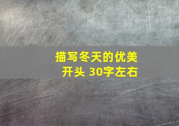 描写冬天的优美开头 30字左右